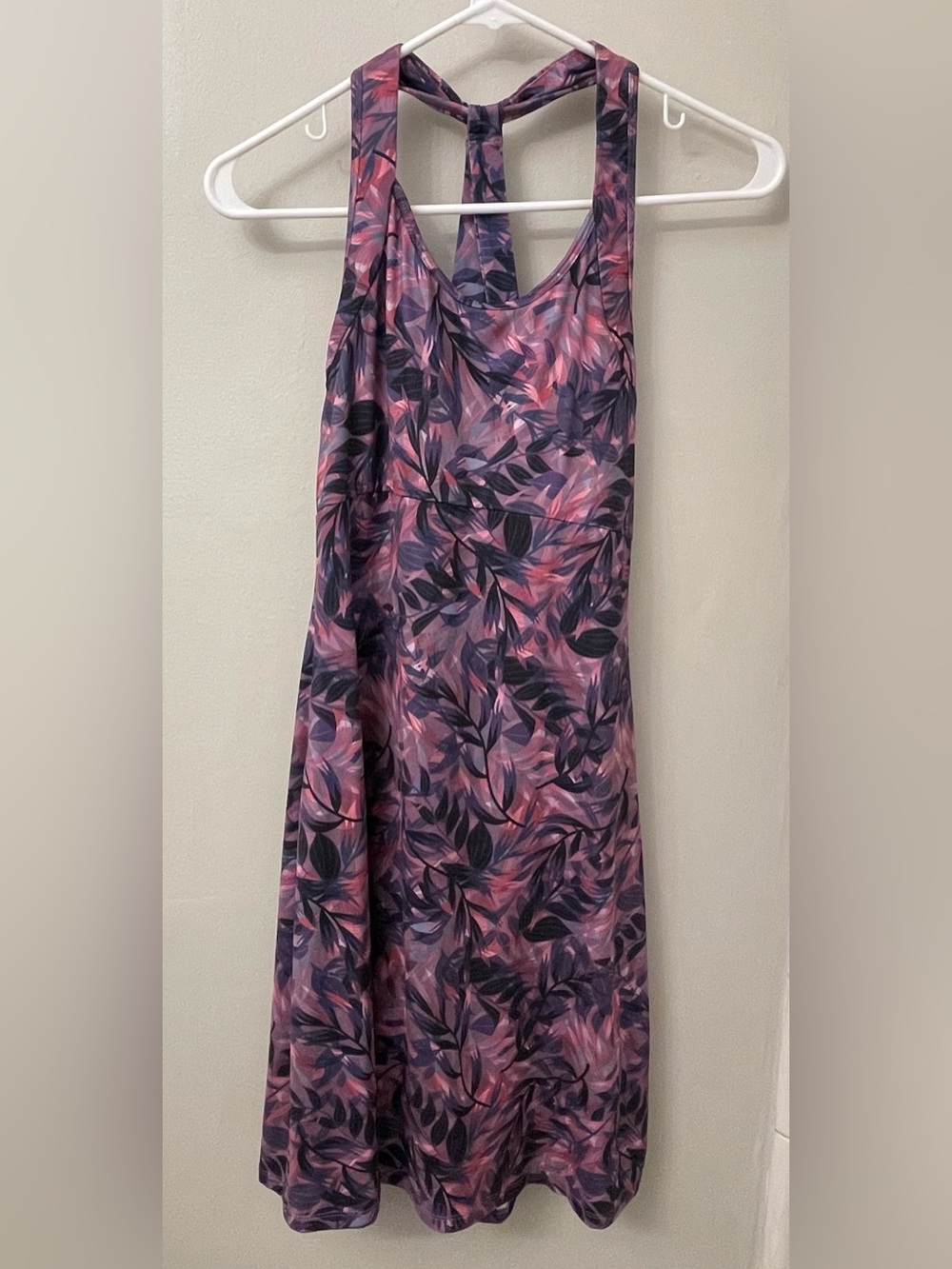 Kyodan Pink and Purple Leaf-Print Athletic Dress